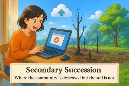 secondary succession Simple Definition