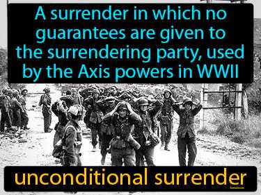 unconditional surrender Simple Definition