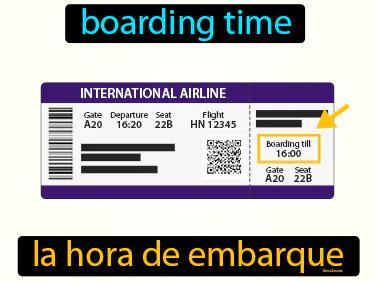 la hora de embarque Simple Definition