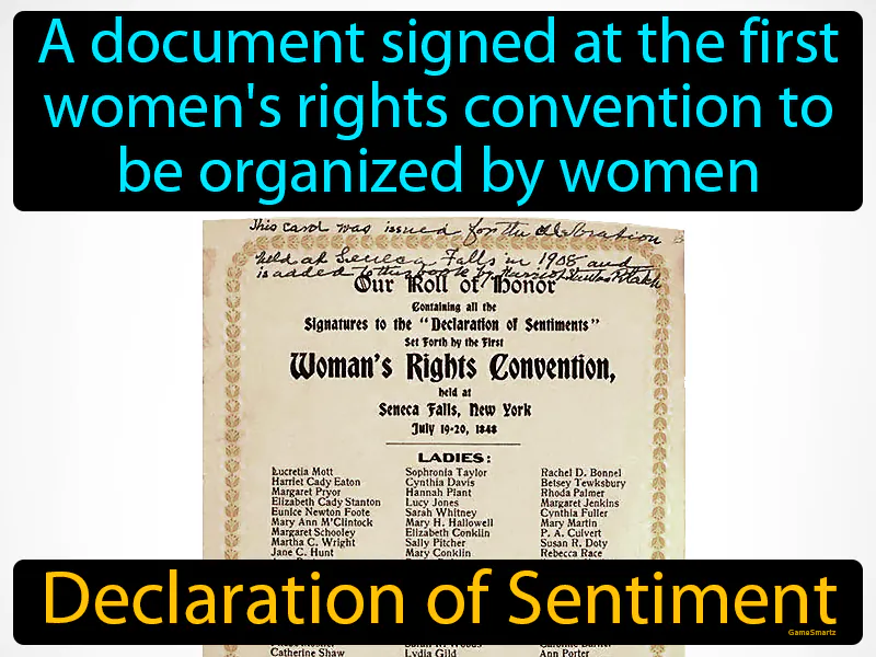 Declaration Of Sentiment Definition Declaration Of Sentiment Definition