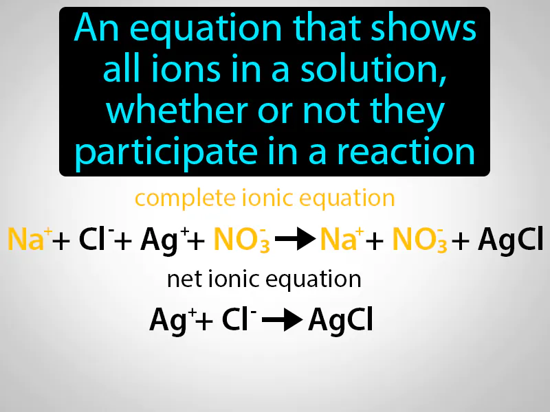 Complete Ionic Equation Definition